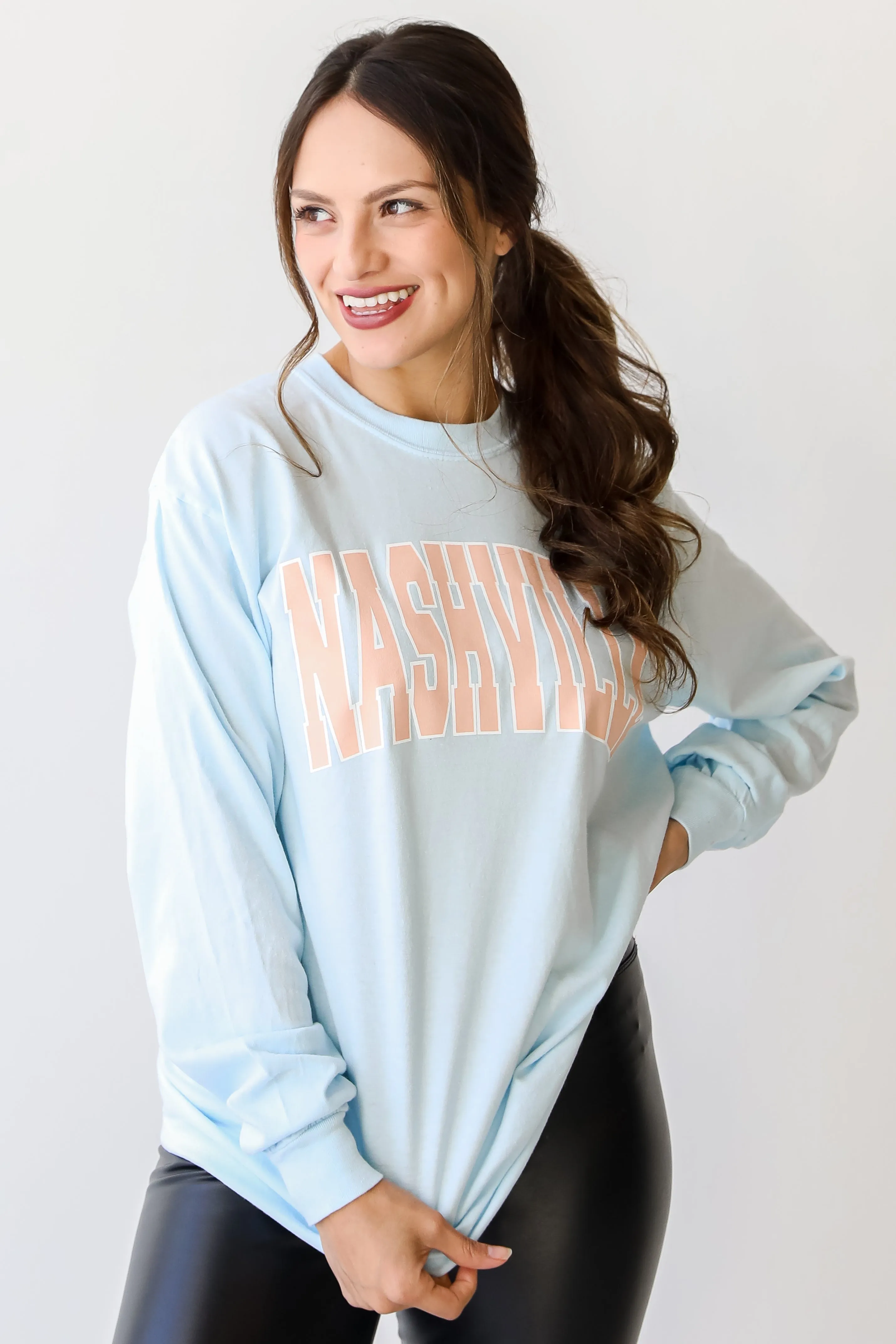 Light Blue Nashville Long Sleeve Tee