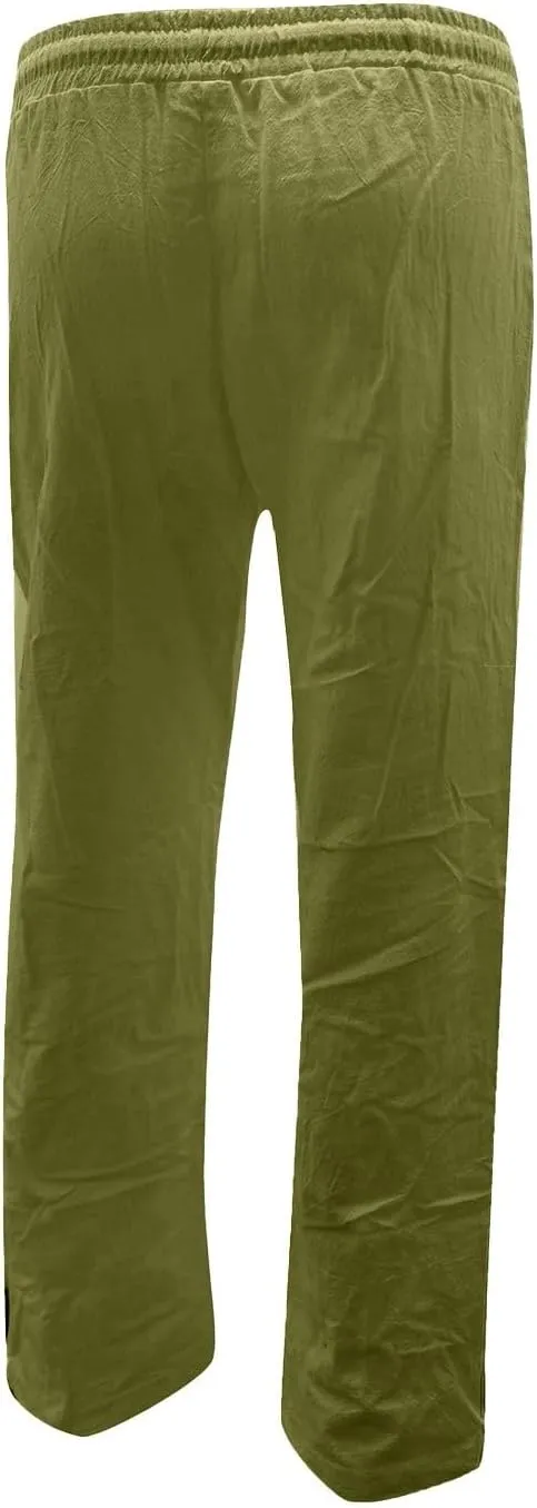 Linen Pants for Women 2025 Summer Drawstring Pants Casual Loose Wide Leg Lounge Trousers for Beach Travel Vacation