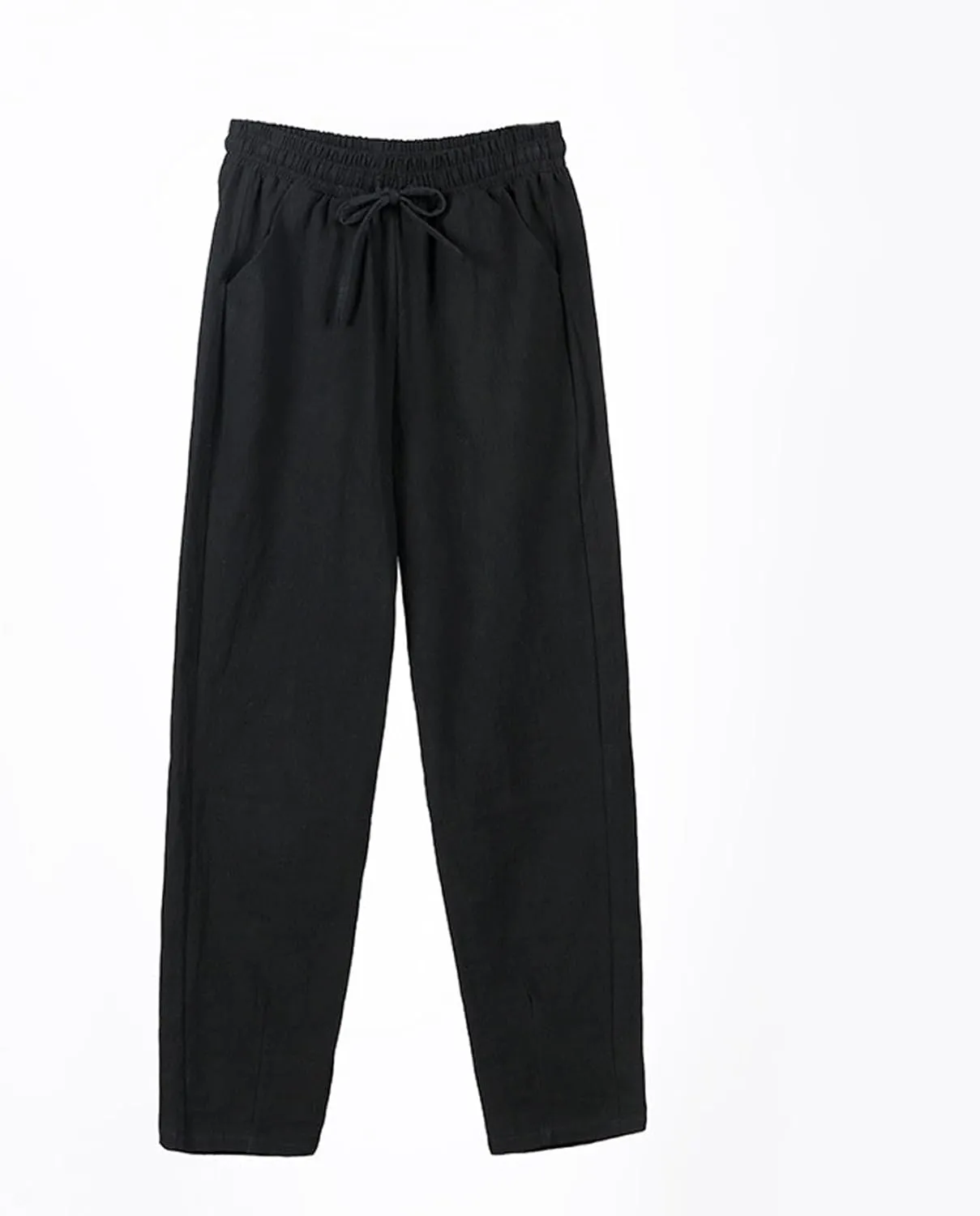 Linen Pants Women Wide Leg Palazzo Pants Drawstring Lounge Pants with Pockets High Elastic Waisted