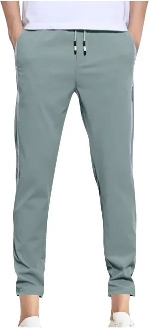 Men Track Pants Athletic Running Lightweight Workout Joggers Sweatpant Straight Leg Slim Fit Gym Sport Training Pants