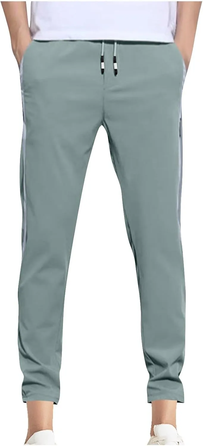 Men Track Pants Athletic Running Lightweight Workout Joggers Sweatpant Straight Leg Slim Fit Gym Sport Training Pants