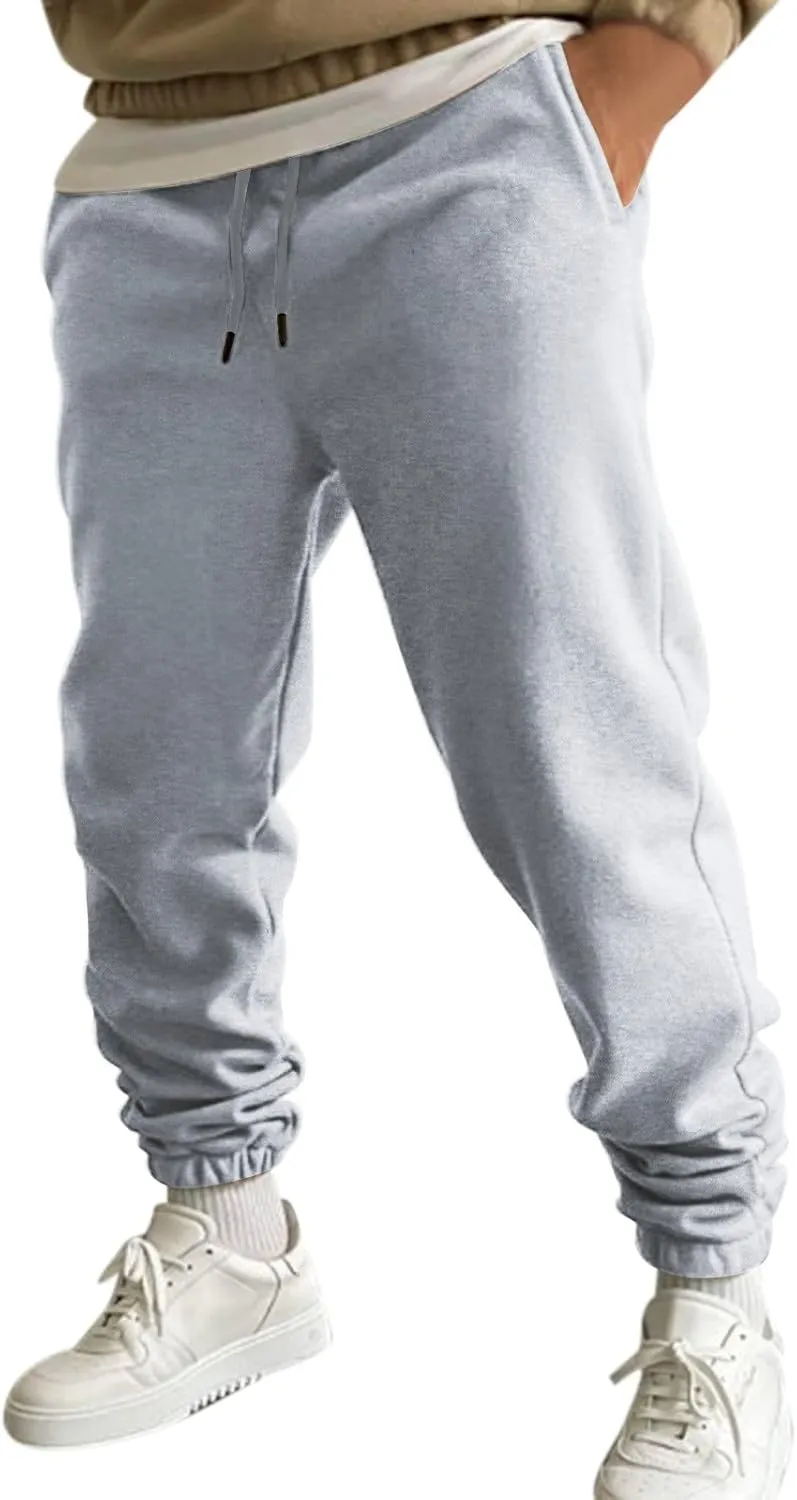 Mens Autumn and Winter High Street Fashion Leisure Pants Loose Fit Sports Trousers Solid Color Lace Up Joggers