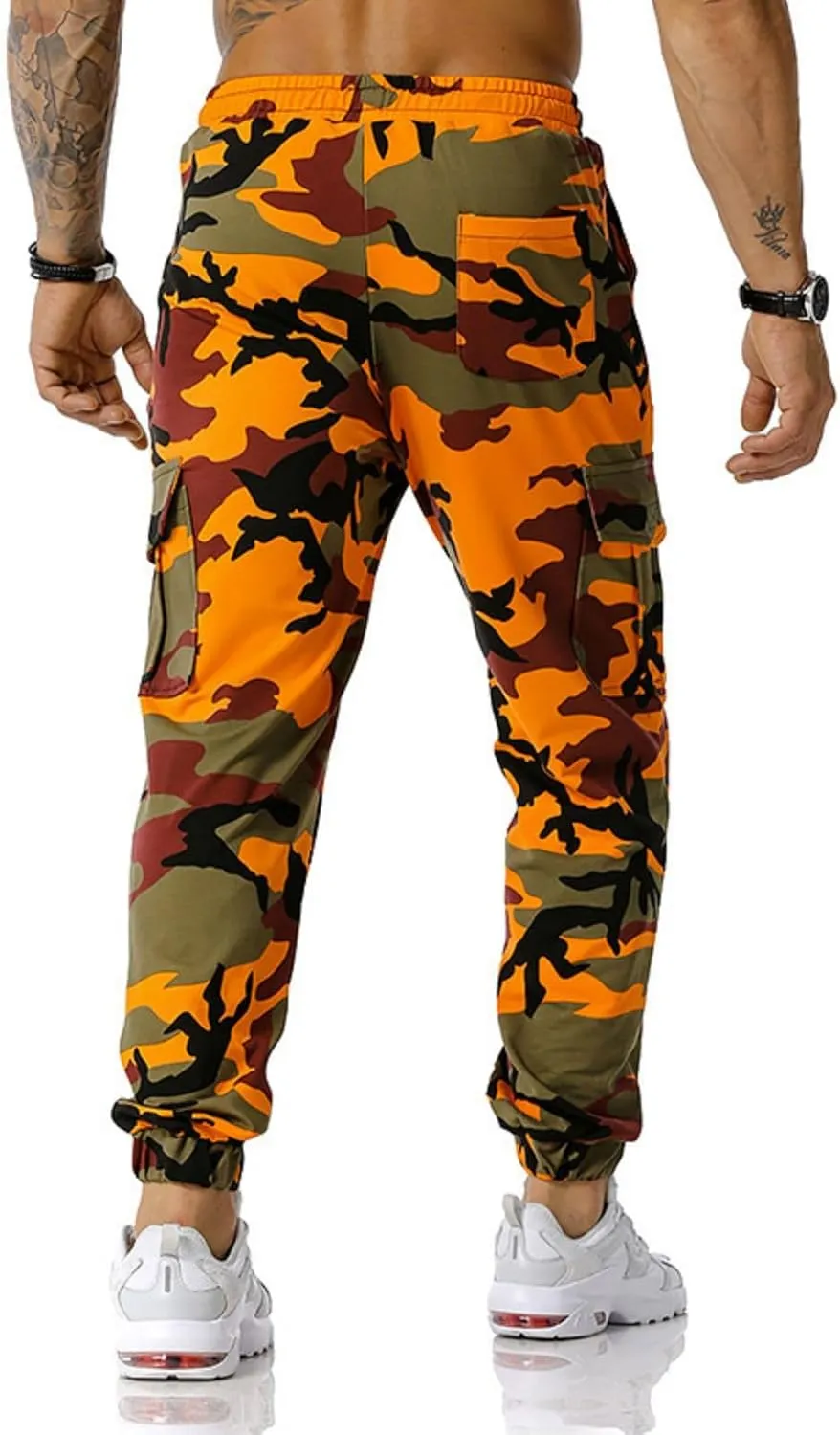 Mens Camo Joggers Sweatpants Stretch Casual Slim Fit Trendy Lightweight Cargo Pants Outdoor Training Athletic Trousers