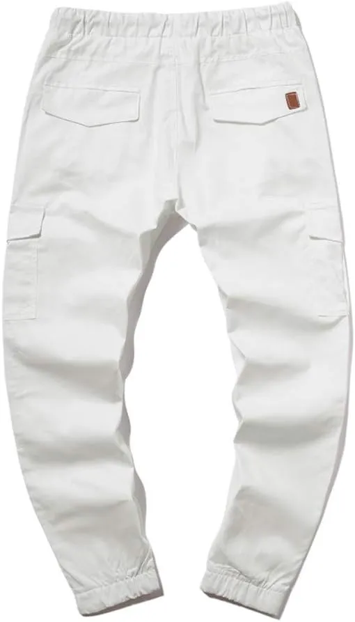 Mens Cargo Joggers Sweatpants Slim Fit Casual Workout Jogging Pants Lightweight Hiking Gym Trousers with Pockets