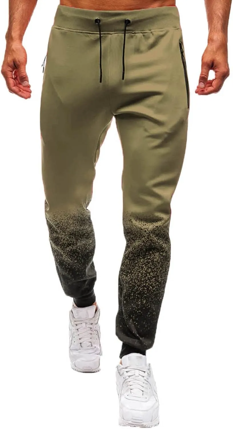 Men's Cargo Sweatpants Pockets Fleece Sweatpants for Men Women Letter Print Elastic Waist Jogger Pant Hip Hop Running