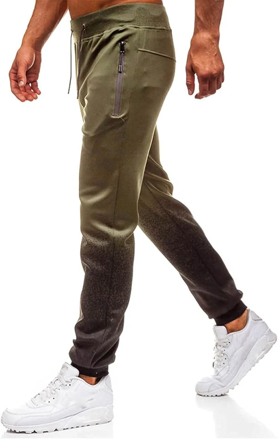 Men's Cargo Sweatpants Pockets Fleece Sweatpants for Men Women Letter Print Elastic Waist Jogger Pant Hip Hop Running
