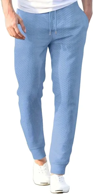 Mens Casual Jpggers Pants Slim Fit 2024 Straight Leg Sweatpants with Pockets Drawstring Waist Home Lounge Trousers