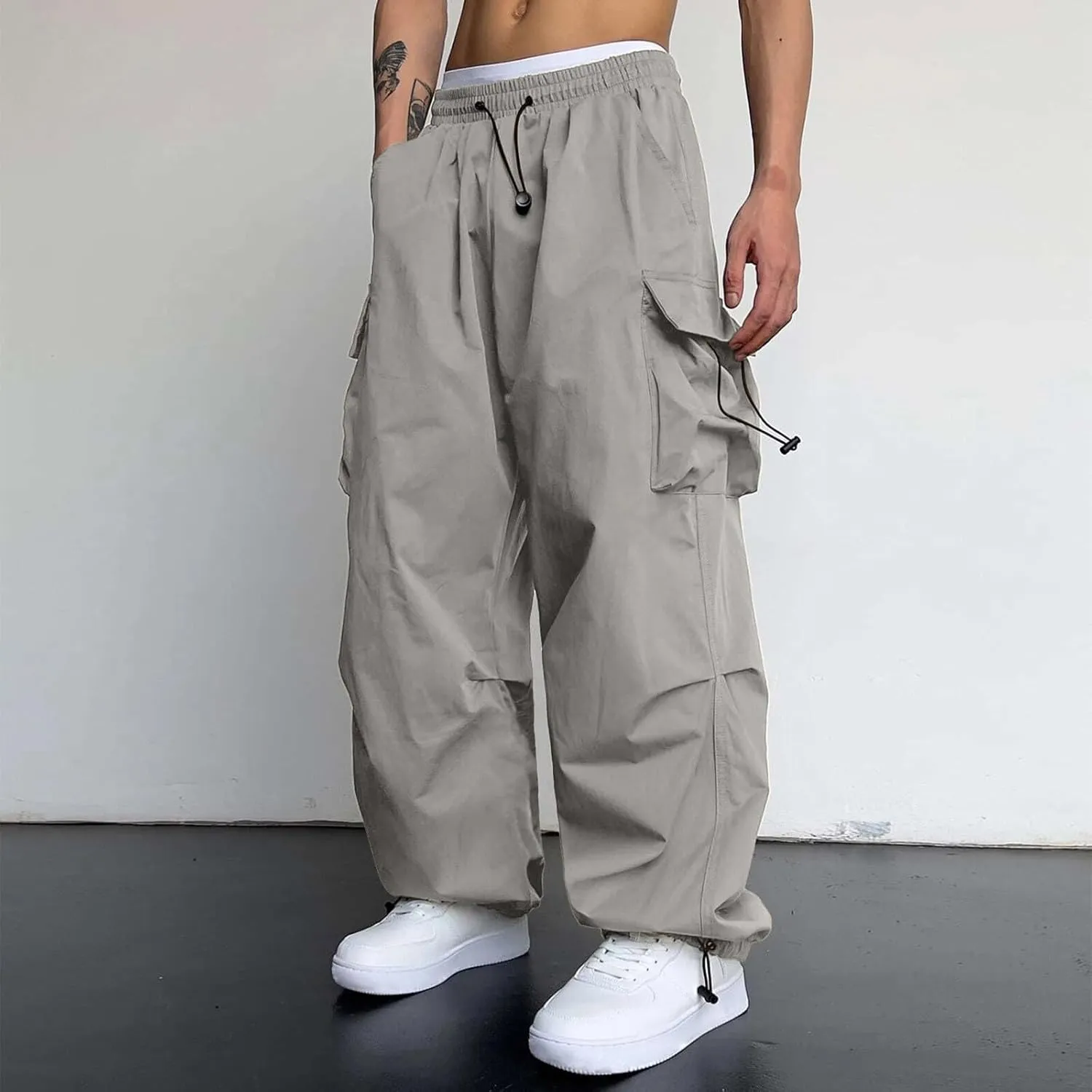 Men's Cool Lightweight Cargo Athletic Pants Fast Dry Joggers Breathable Outdoor Trousers with Pockets