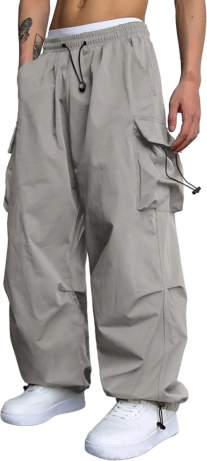 Men's Cool Lightweight Cargo Athletic Pants Fast Dry Joggers Breathable Outdoor Trousers with Pockets