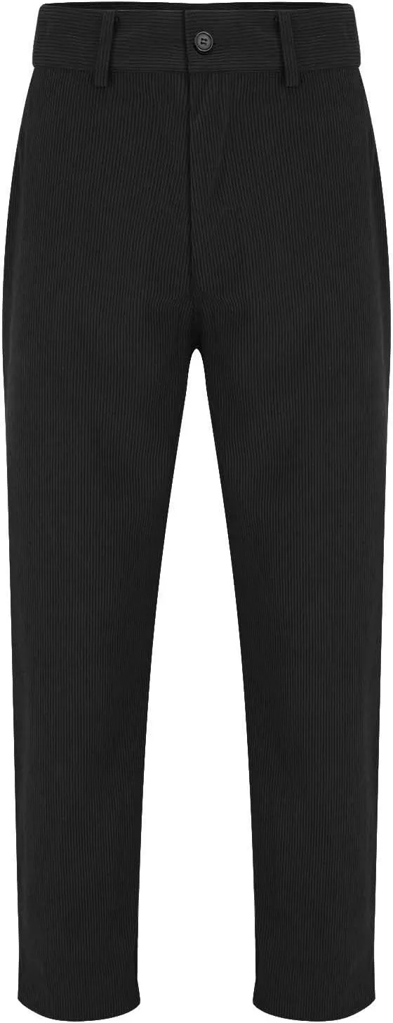 Mens Corduroy Pants Slim Fit Straight Leg Spring Casual Warm Up Pleated Pants Flat-Front Stretch Chino Work Trousers