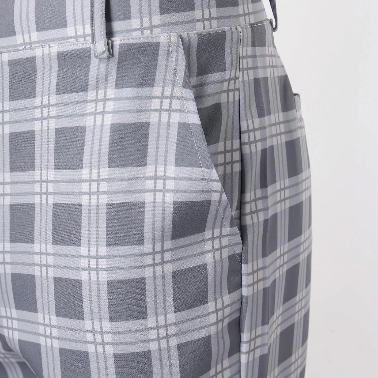 Mens Dress Pants Plaid Slim Fit Expandable Waist Work Sweatpants Business Casual Straight Leg Golf Comfort Suit Pants