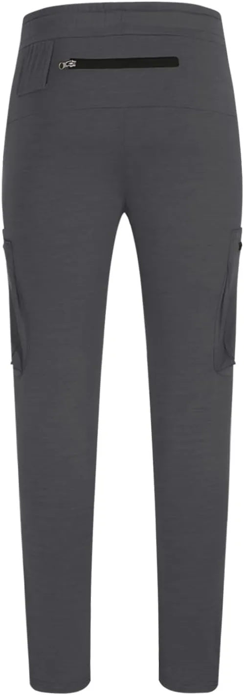 Men's Elastic Waist Hiking Pants Lightweight Outdoor Sweatpants with Zipper Pockets Casual Slim Fit Athletic Joggers