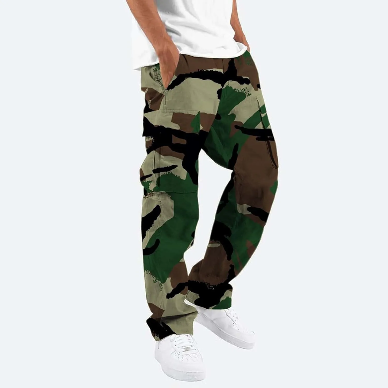 Men's Graphic Cargo Pants Slim Fit Work Pants for Men Sweatpants for Men Army Fleece Sweat Pants Men Comfy Pant
