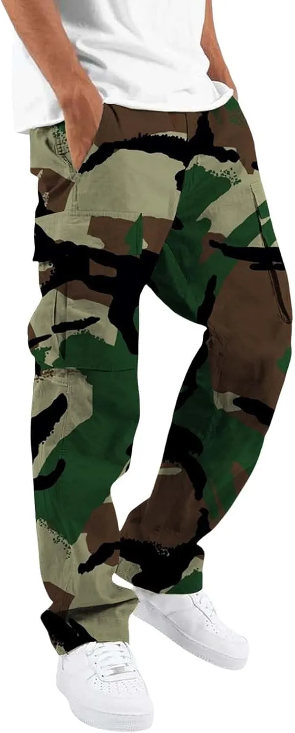 Men's Graphic Cargo Pants Slim Fit Work Pants for Men Sweatpants for Men Army Fleece Sweat Pants Men Comfy Pant