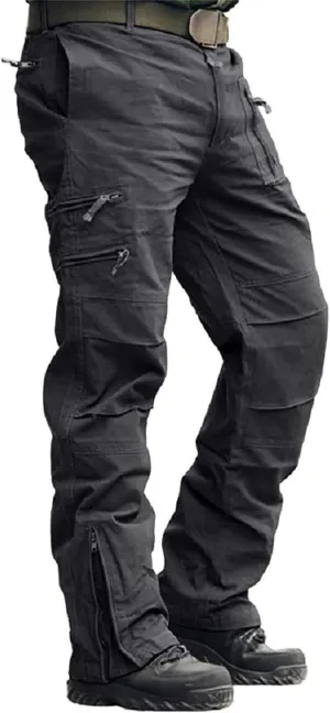 Mens Hiking Cargo Pants Slim Fit Lightweight Joggers Breathable Outdoor Trousers with Military Multi Pockets