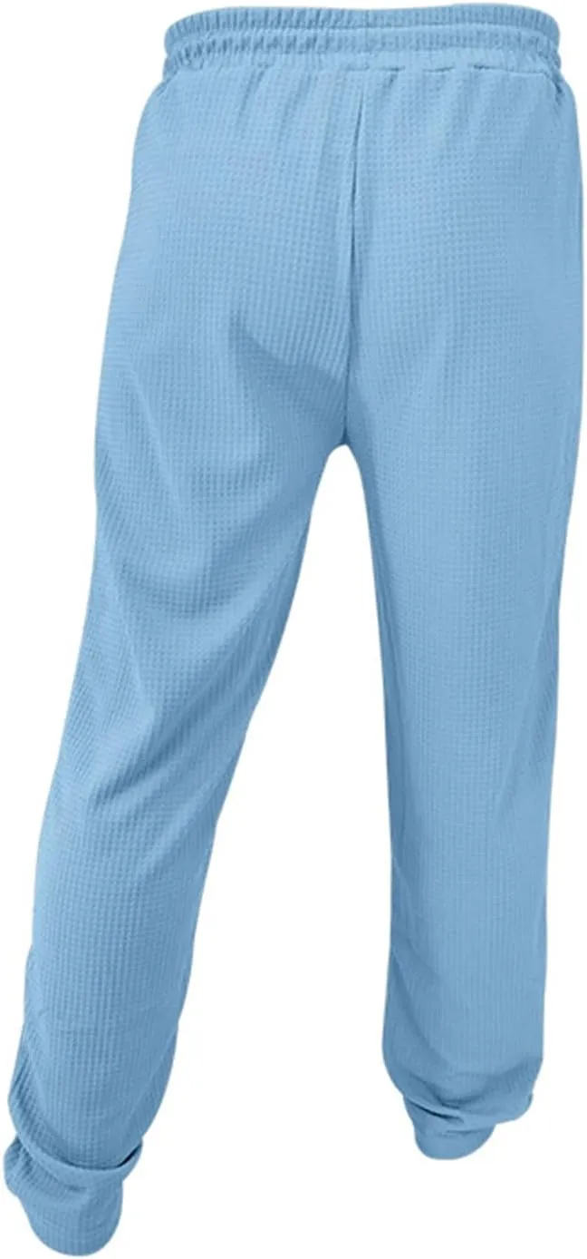 Men's Jacquard Waffle Sweatpants Stretch Waist Drawstring Casual Business Jogging Pants Loose Tousers 2025 Summer