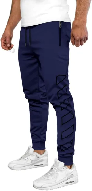 Men's Joggers Drawstring Sweatpants with Zipper Pockets Slim Fit Pants Athletic Trousers Workout Pants for Men