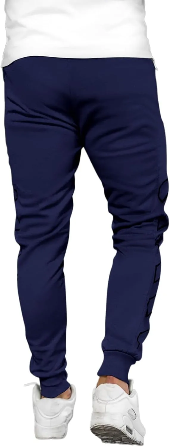 Men's Joggers Drawstring Sweatpants with Zipper Pockets Slim Fit Pants Athletic Trousers Workout Pants for Men