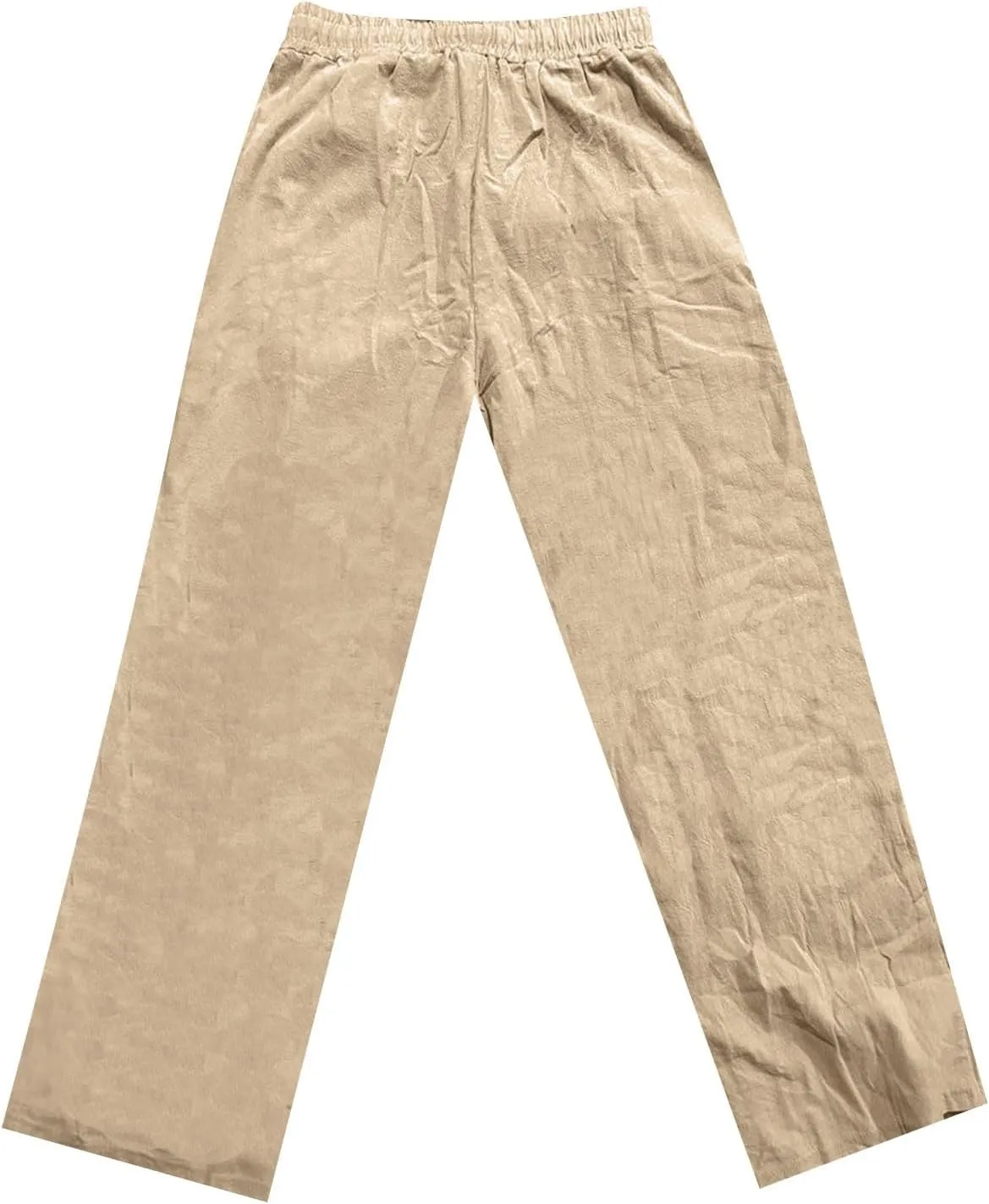 Men's Linen Casual Pants Elastic Waist Drawstring Yoga Beach Summer Pants 2025
