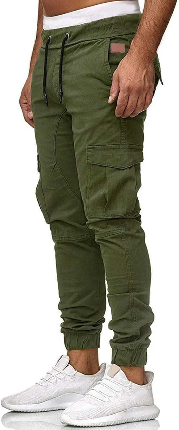 Mens Linen Cotton Pants Lightweight Mens Hiking Pants Cargo Pant Zipper Pocket Streetwear Pants Men White Loose Pant