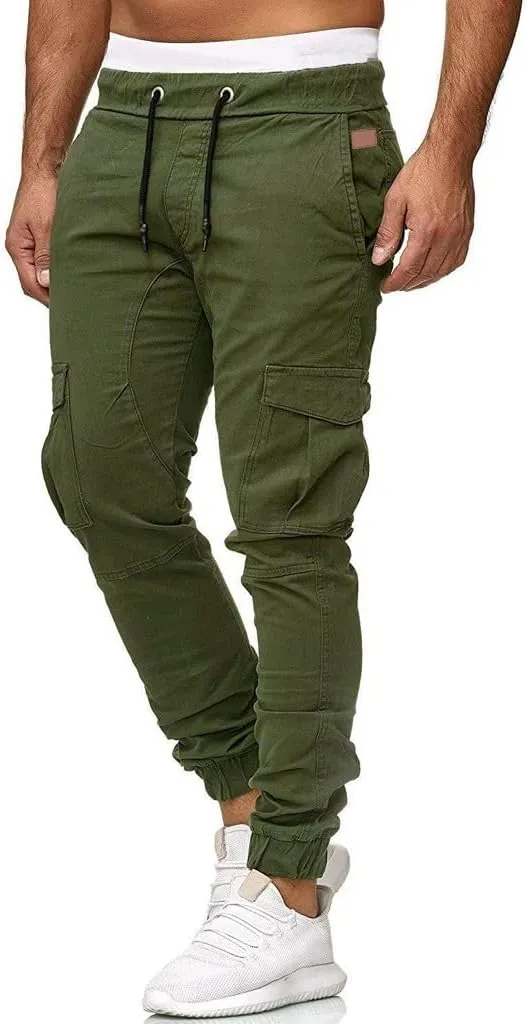 Mens Linen Cotton Pants Lightweight Mens Hiking Pants Cargo Pant Zipper Pocket Streetwear Pants Men White Loose Pant