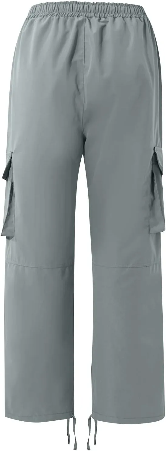 Mens Pants Cargo Baggy Elastic Waist Drawstring Pants Casual with Pockets Pants 2024 Fall Winter Joggers Trousers