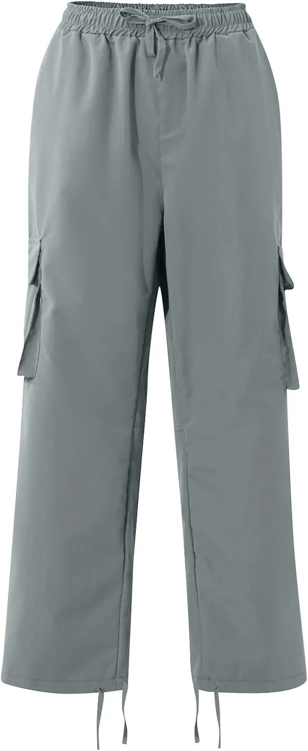 Mens Pants Cargo Baggy Elastic Waist Drawstring Pants Casual with Pockets Pants 2024 Fall Winter Joggers Trousers