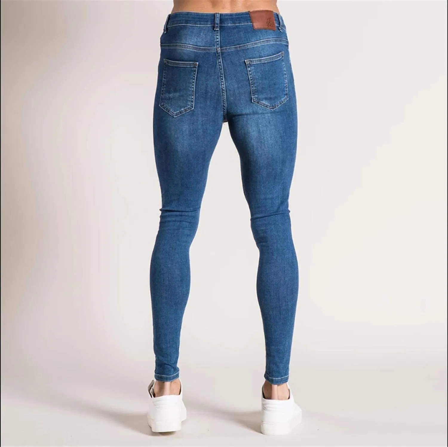 Men's Ripped Jeans Slim Fit Stretch Denim Pants Tapered Leg Fashion Jeans Comfort Skinny Biker Denim Pants for Men