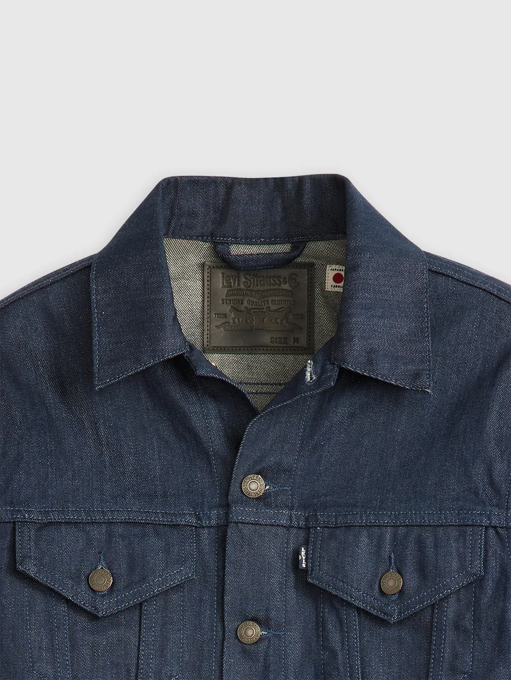 Men's Solid Dark Blue Trucker Jacket