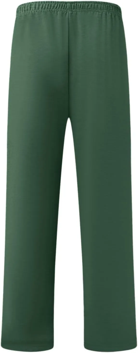Mens Straight Leg Pants Casual Loose Fit Classic Trendy Solid Sweatpants Outdoor Workout Running Trousers with Pockets