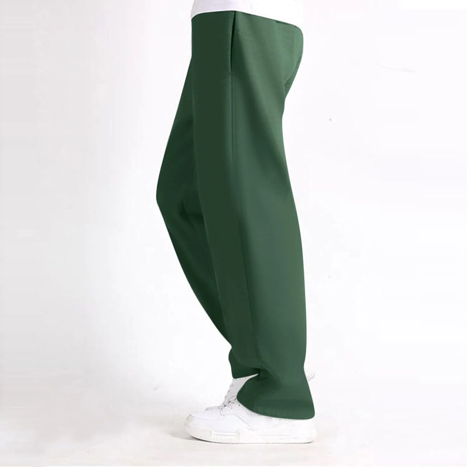 Mens Straight Leg Pants Casual Loose Fit Classic Trendy Solid Sweatpants Outdoor Workout Running Trousers with Pockets