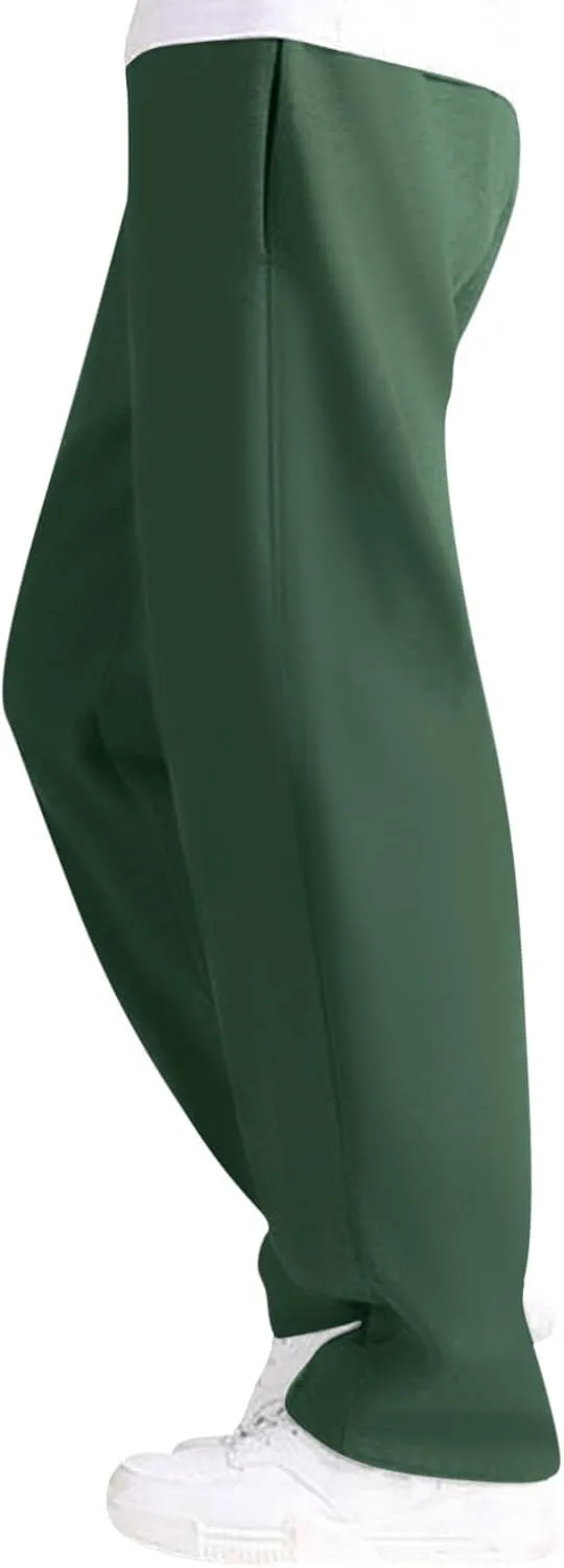 Mens Straight Leg Pants Casual Loose Fit Classic Trendy Solid Sweatpants Outdoor Workout Running Trousers with Pockets