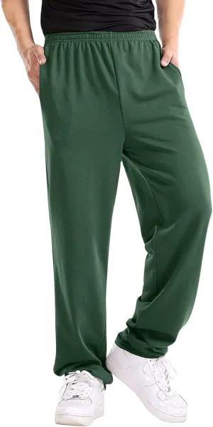 Mens Straight Leg Pants Casual Loose Fit Classic Trendy Solid Sweatpants Outdoor Workout Running Trousers with Pockets