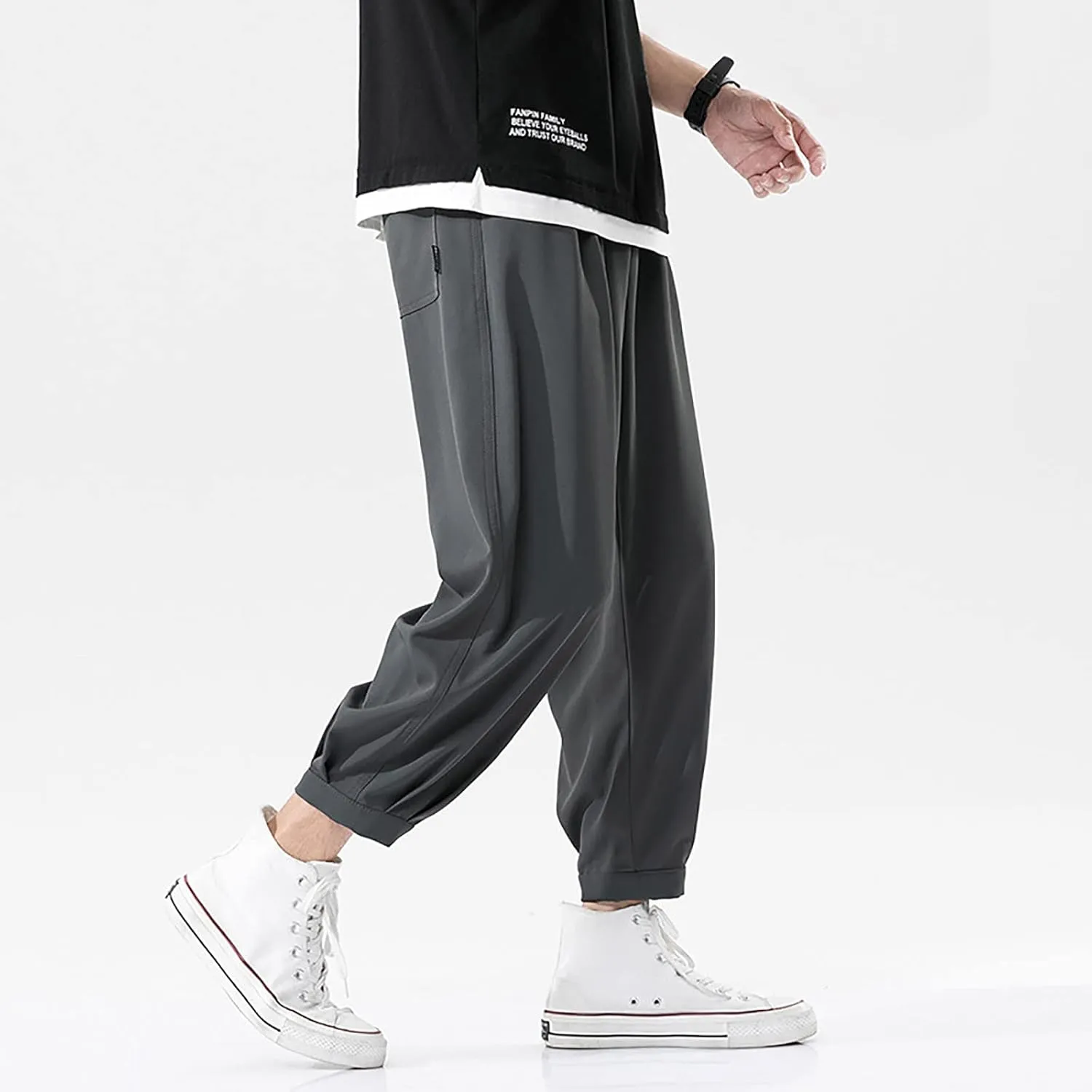 Mens Sweatpants with Pockets Big and Tall Baggy Jogger Sweatpants Lounge Pants Athletic Pants Baggy High Waisted Open