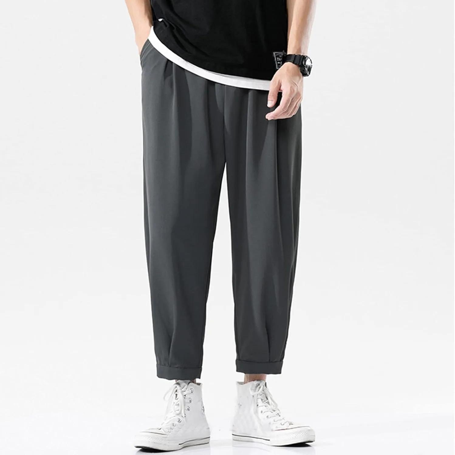 Mens Sweatpants with Pockets Big and Tall Baggy Jogger Sweatpants Lounge Pants Athletic Pants Baggy High Waisted Open