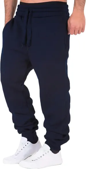 Mens Sweatpants with Pockets Cargo Zipper Pocket Sweatpants Adjustable Bungee Cord Open Bottom Cargo Pants for Men