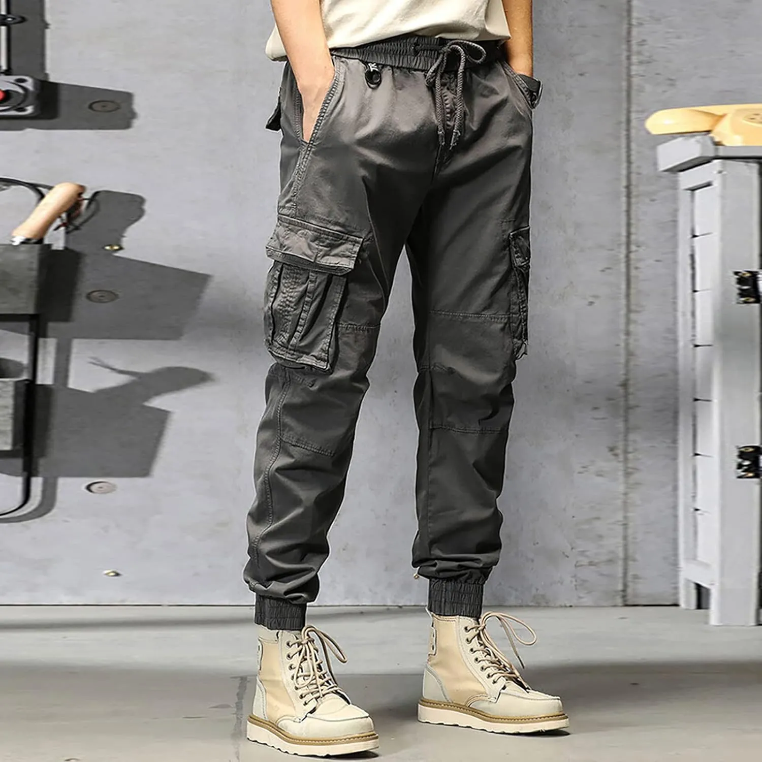 Mens Sweatpants with Pockets Waist Straight Leg Cargo Pants with Pockets Mens Sweatpants Big and Tall Fleece Lined