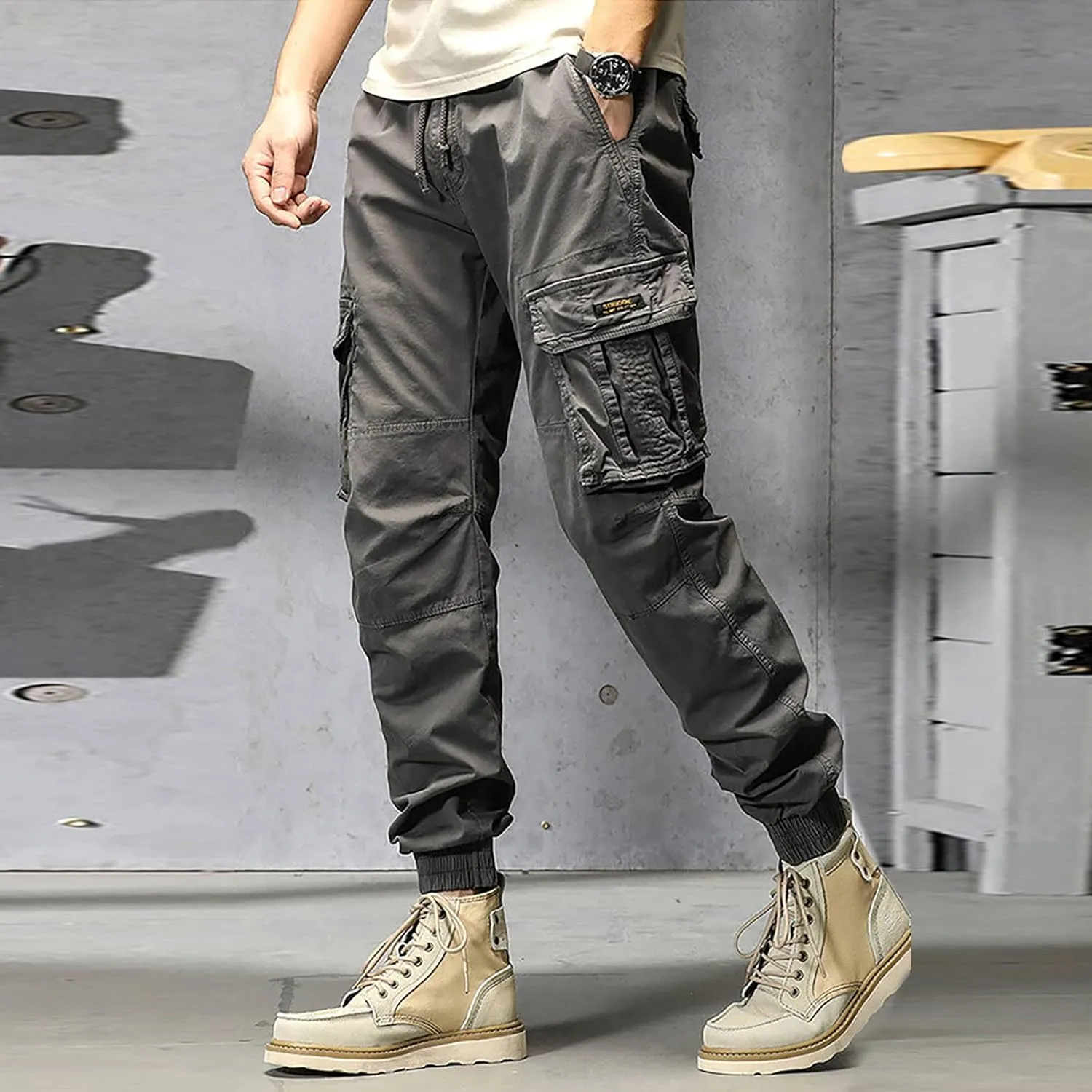 Mens Sweatpants with Pockets Waist Straight Leg Cargo Pants with Pockets Mens Sweatpants Big and Tall Fleece Lined