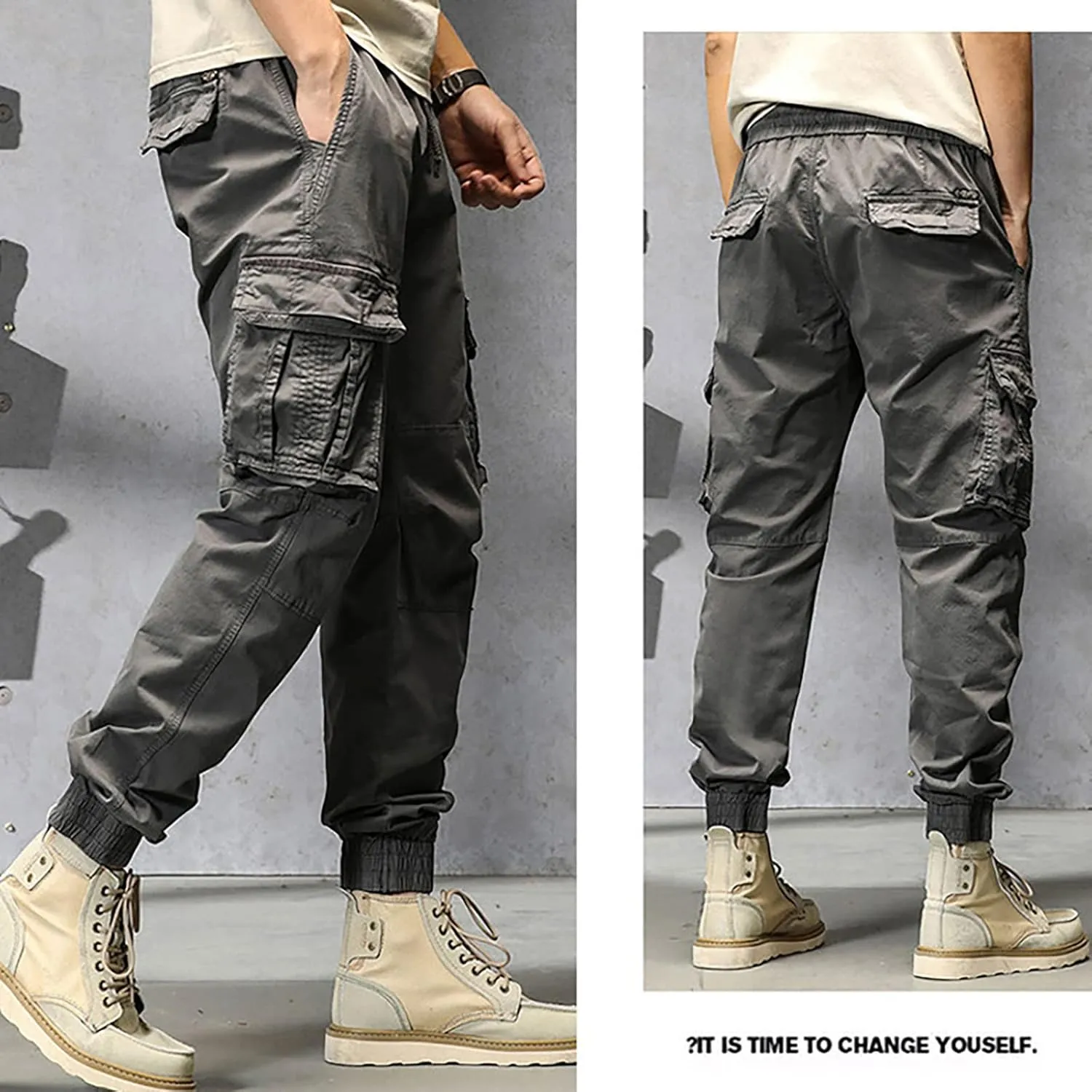 Mens Sweatpants with Pockets Waist Straight Leg Cargo Pants with Pockets Mens Sweatpants Big and Tall Fleece Lined