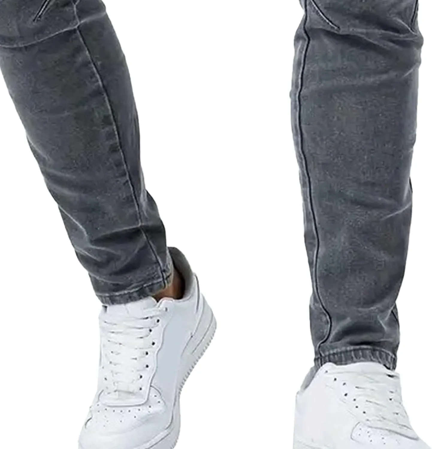 Men's Tapered Leg Cargo Jogger Jeans Slim Fit Stretch Skinny Biker Jeans Casual Fashion Hip Hop Denim Pants