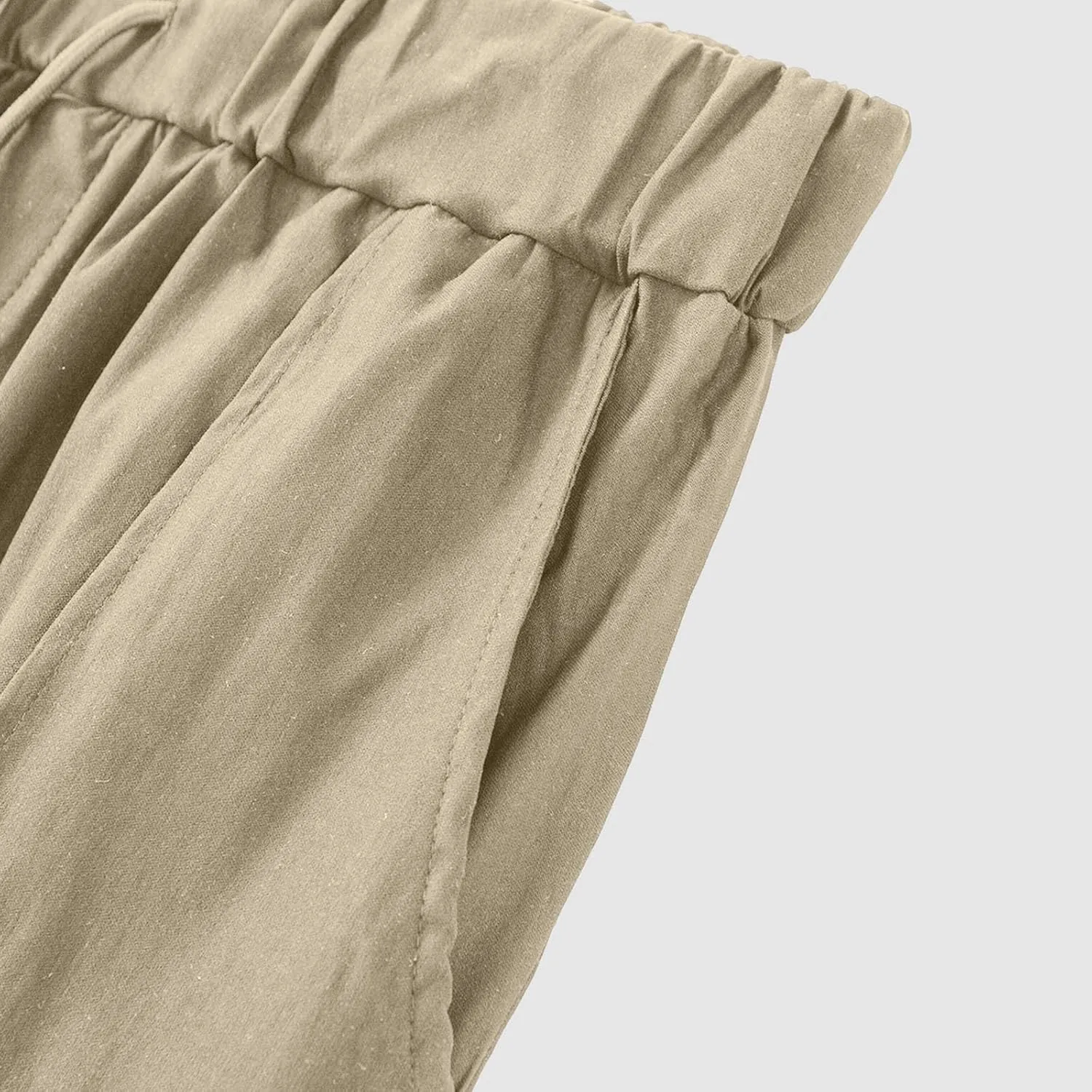 Men's Twill Jogger Pants Elastic Waist Drawstring Chino Pants Slim Fit Casual Dress Trousers with Pockets