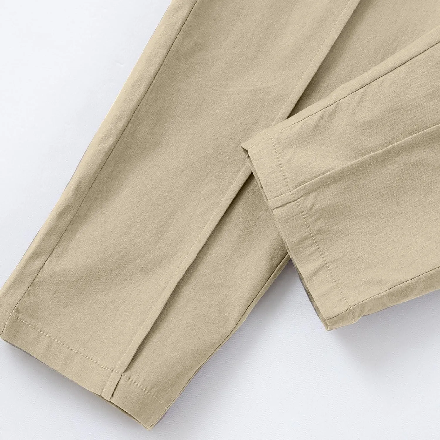 Men's Twill Jogger Pants Elastic Waist Drawstring Chino Pants Slim Fit Casual Dress Trousers with Pockets