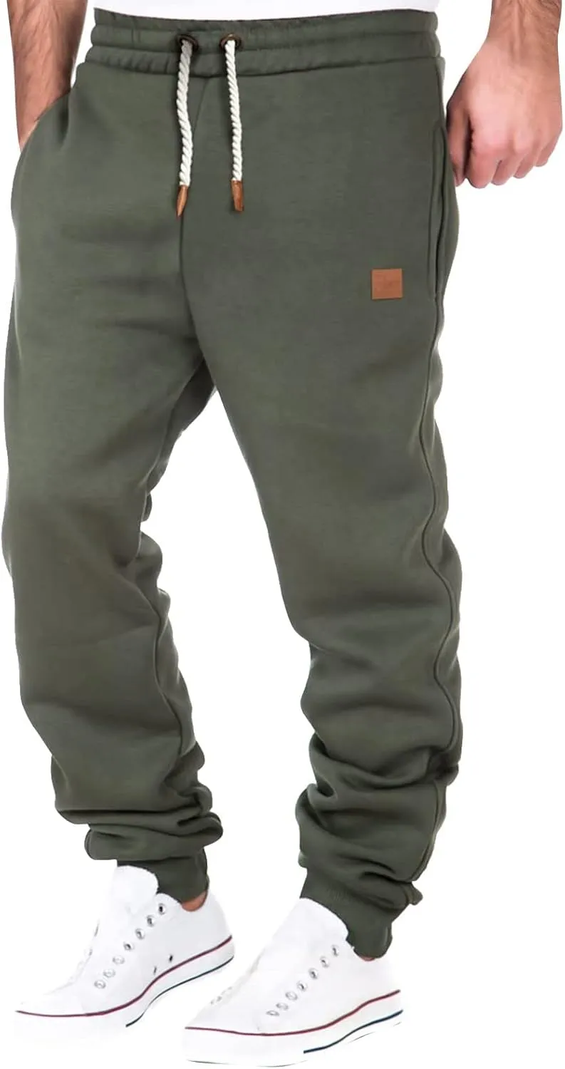 Mens Workout Cargo Sweatpants Mens Cargo Sweatpants Heavyweight Fleece Jogger Pants Drawstring Stretch Sports Trouser