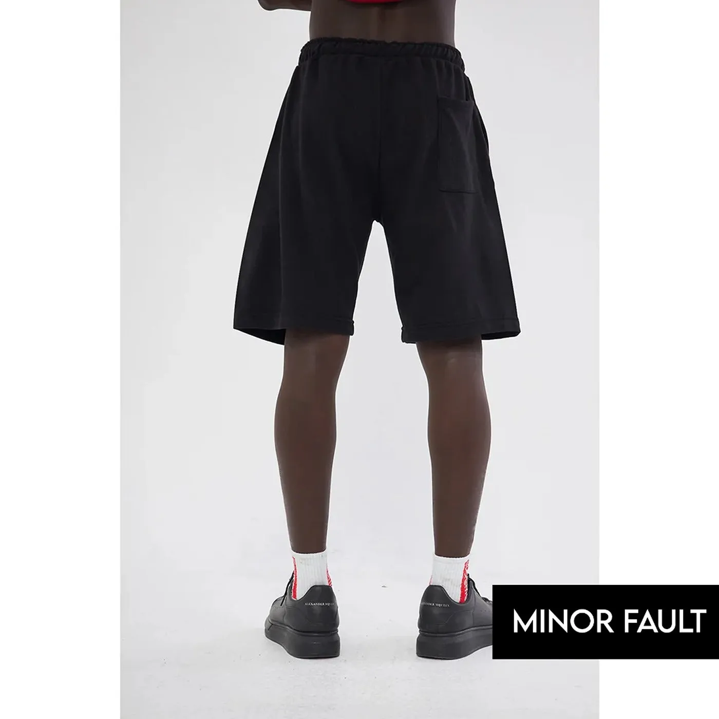 (Minor Fault) Black Relaxed Fit Shorts