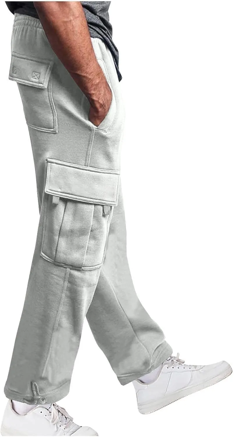 Muscularfit Cargo Pants for Men 2025 Baggy Sports Elastic Waist Drawstring Jogger Sweatpant Casual Style Pant for Daily Wear