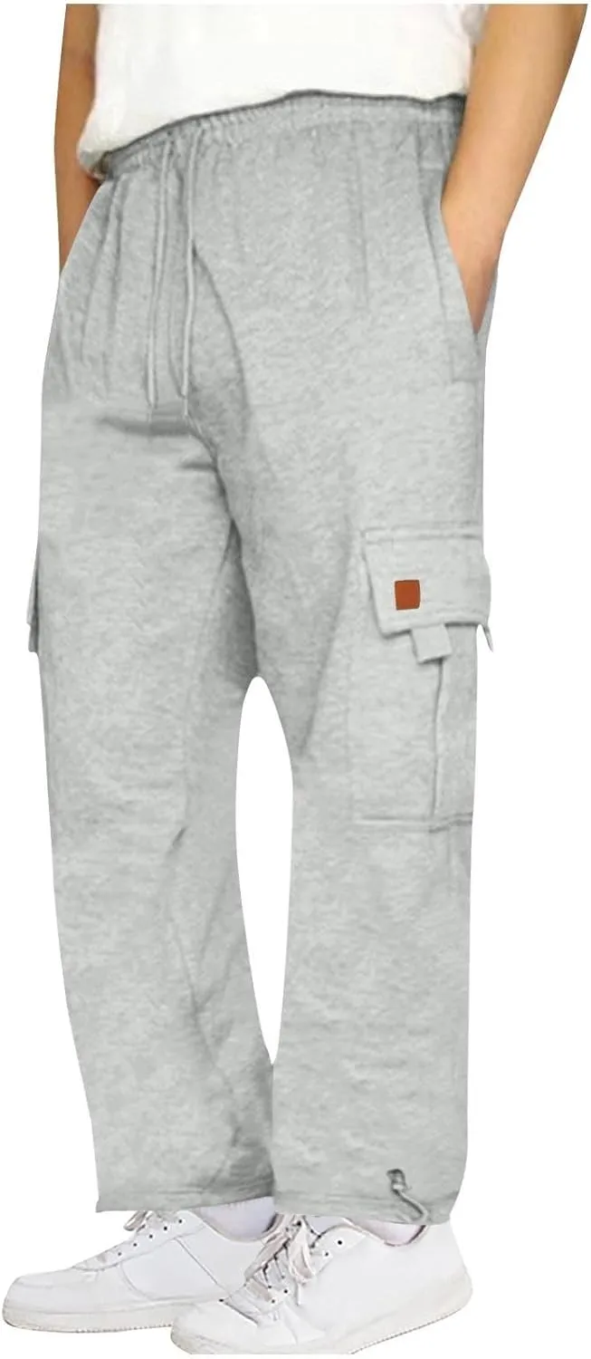 Muscularfit Cargo Pants for Men 2025 Baggy Sports Elastic Waist Drawstring Jogger Sweatpant Casual Style Pant for Daily Wear
