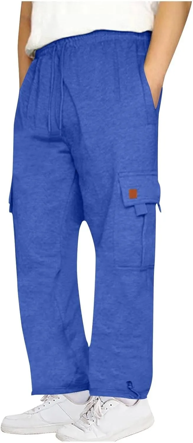 Muscularfit Cargo Pants for Men 2025 Baggy Sports Elastic Waist Drawstring Jogger Sweatpant Casual Style Pant for Daily Wear
