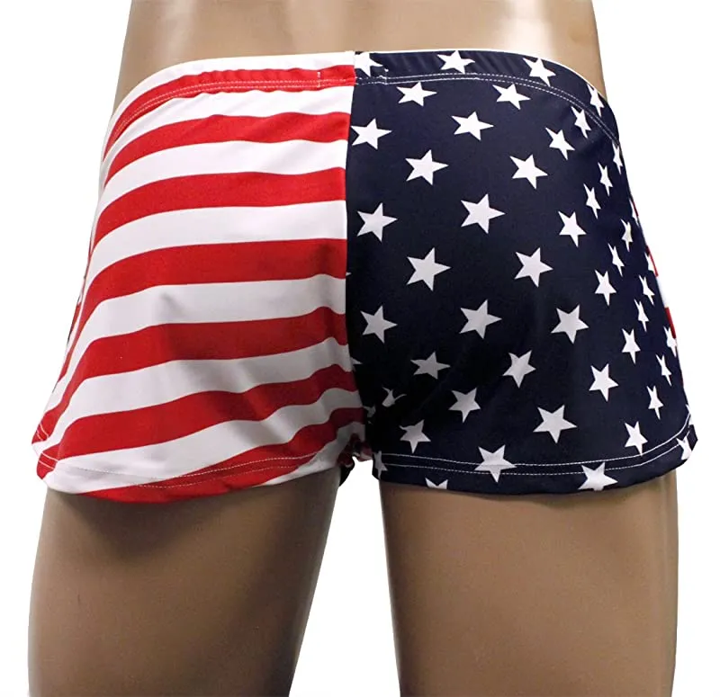 Neptio USA Flag Retro Men's Athletic Side Split Shorts