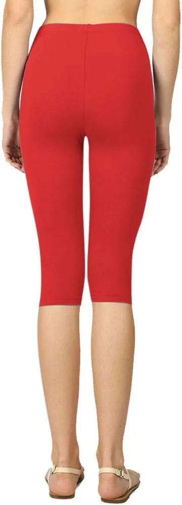 NioBe Clothing Womens High Waist Basic Solid Cotton Soft Capri Leggings