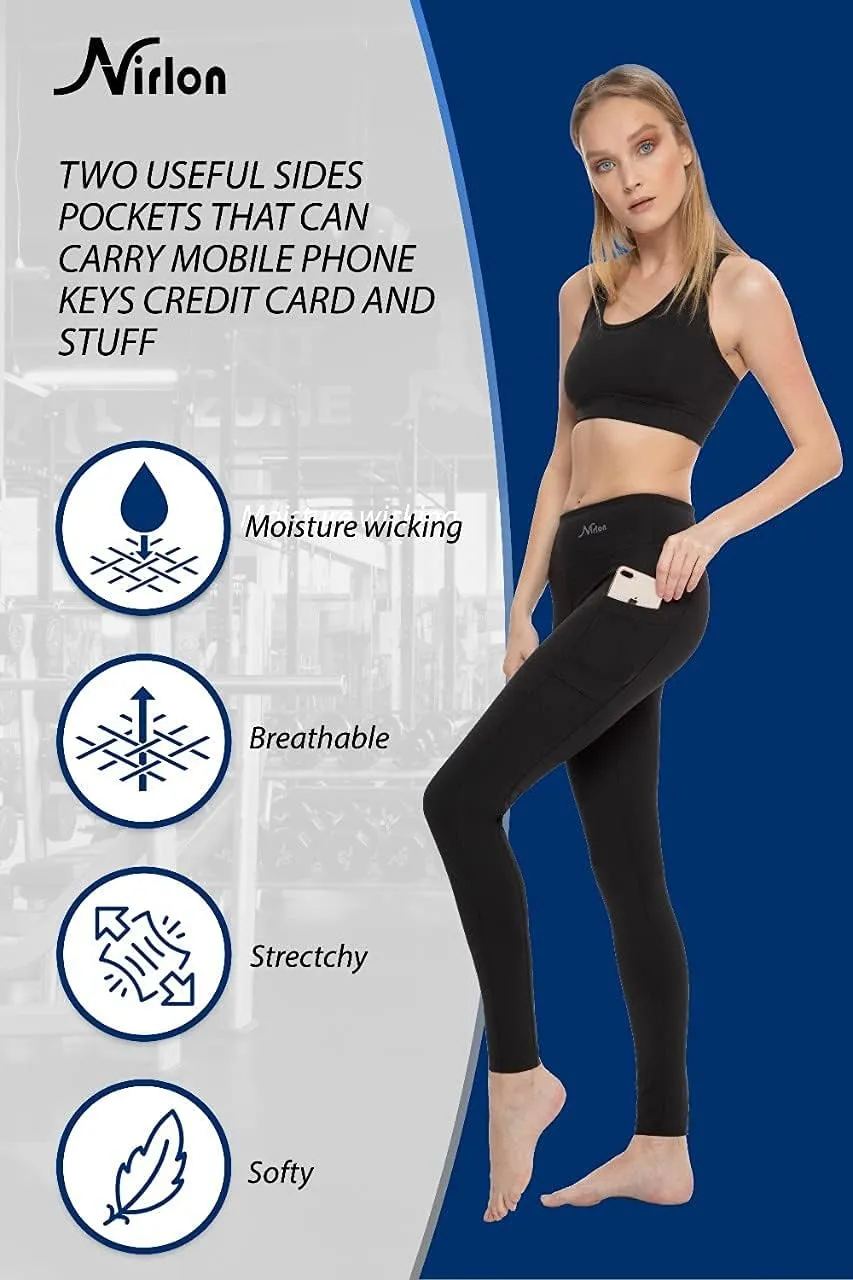 Nirlon Women's Leggings with Pockets High Waisted Workout Yoga Pants